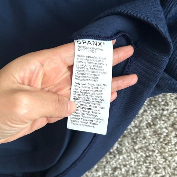 Spanx Women Sz XL Navy Sleeveless AirEssentials Pique Polo Tank Dress Abraham's - Picture 7 of 11